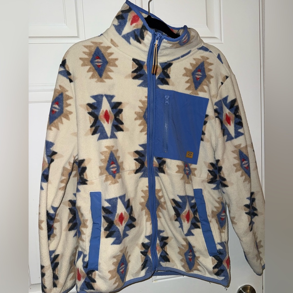 Billabong Adventure Divison Zip Fleece Blue Cream Red
